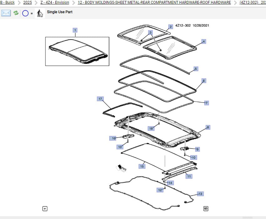 2024-2027 Buick Envision Sunroof Assembly GM 26495904 NEW OEM GM