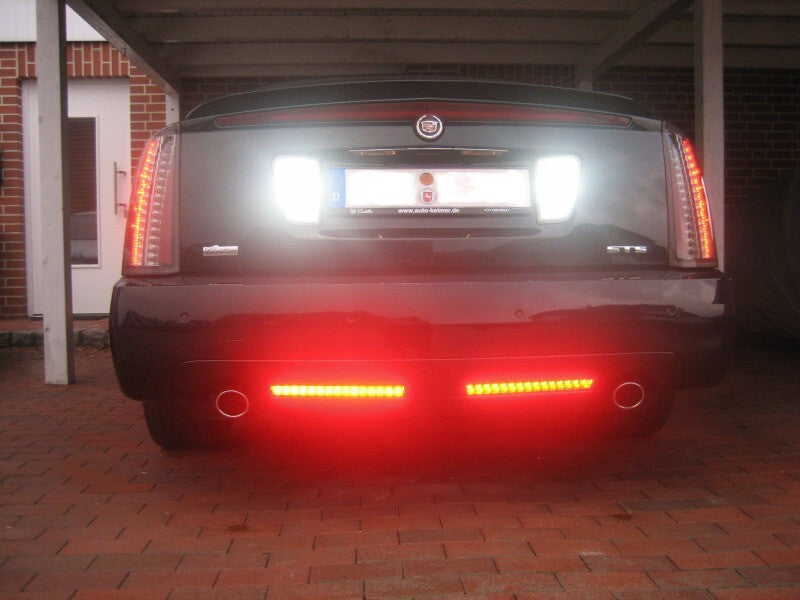2005-2011 CADILLAC STS LED ECE CLEAR REVERSE LAMPS PAIR SET NEW USED OEM